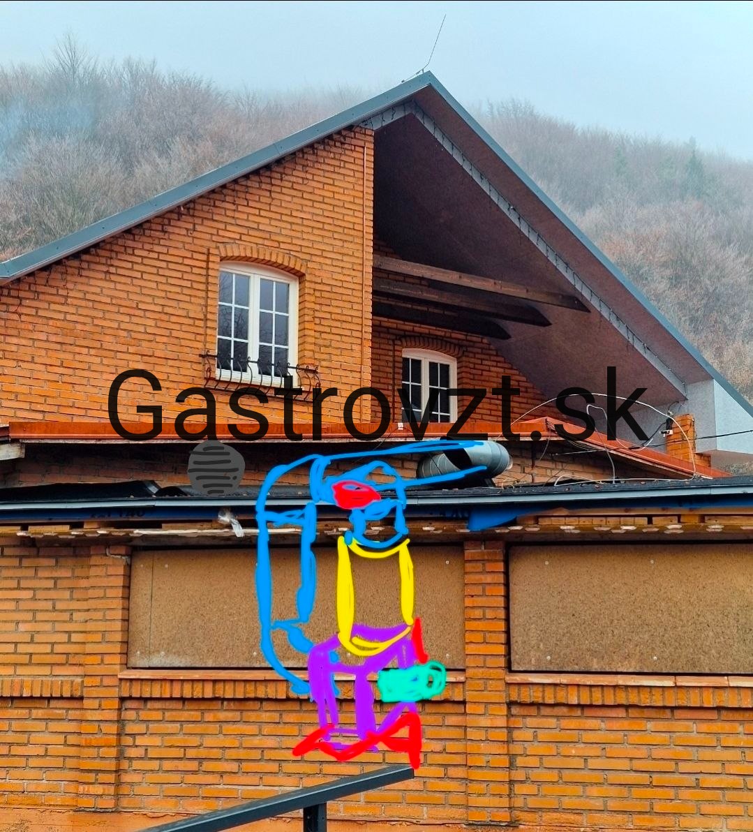 Zakreslenie vývodu odsávania na fasáde budovy